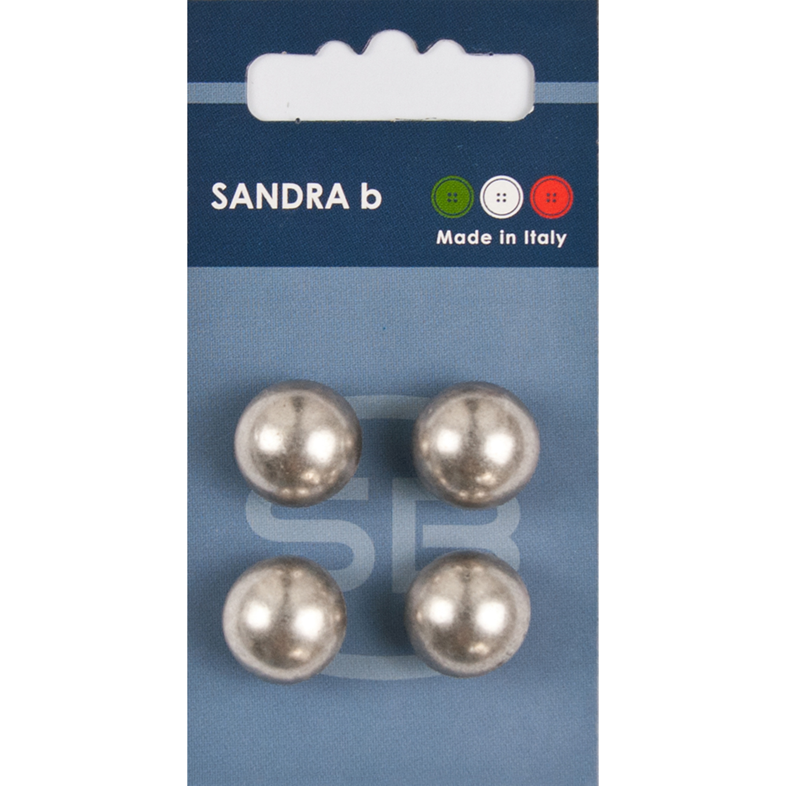 Sandra Ab 007.CARD209 Metalen knopen achtersteek 15 mm - Kaart