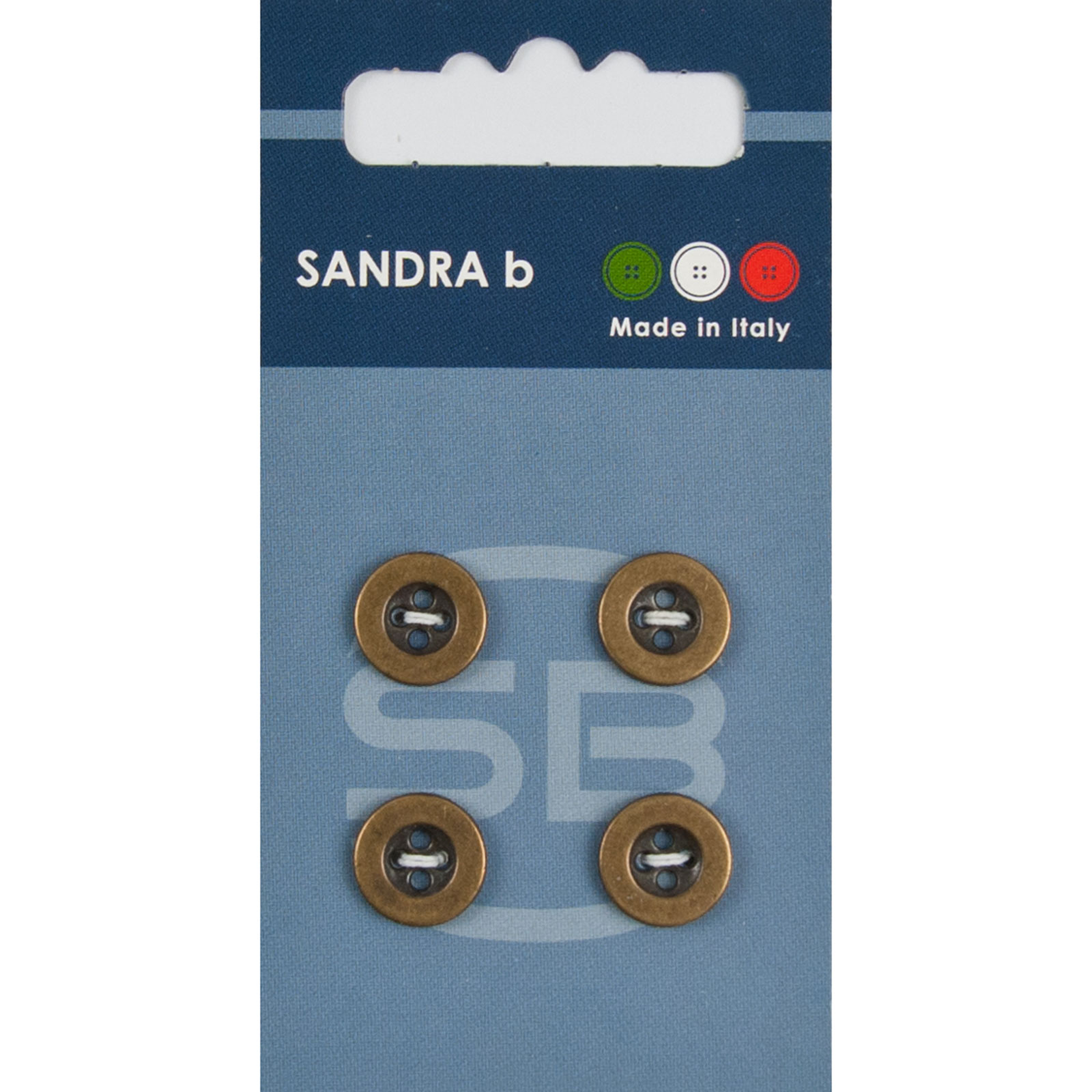 Sandra Ab 007.CARD211 Metalen knopen 2 gaats 11 mm - Kaart
