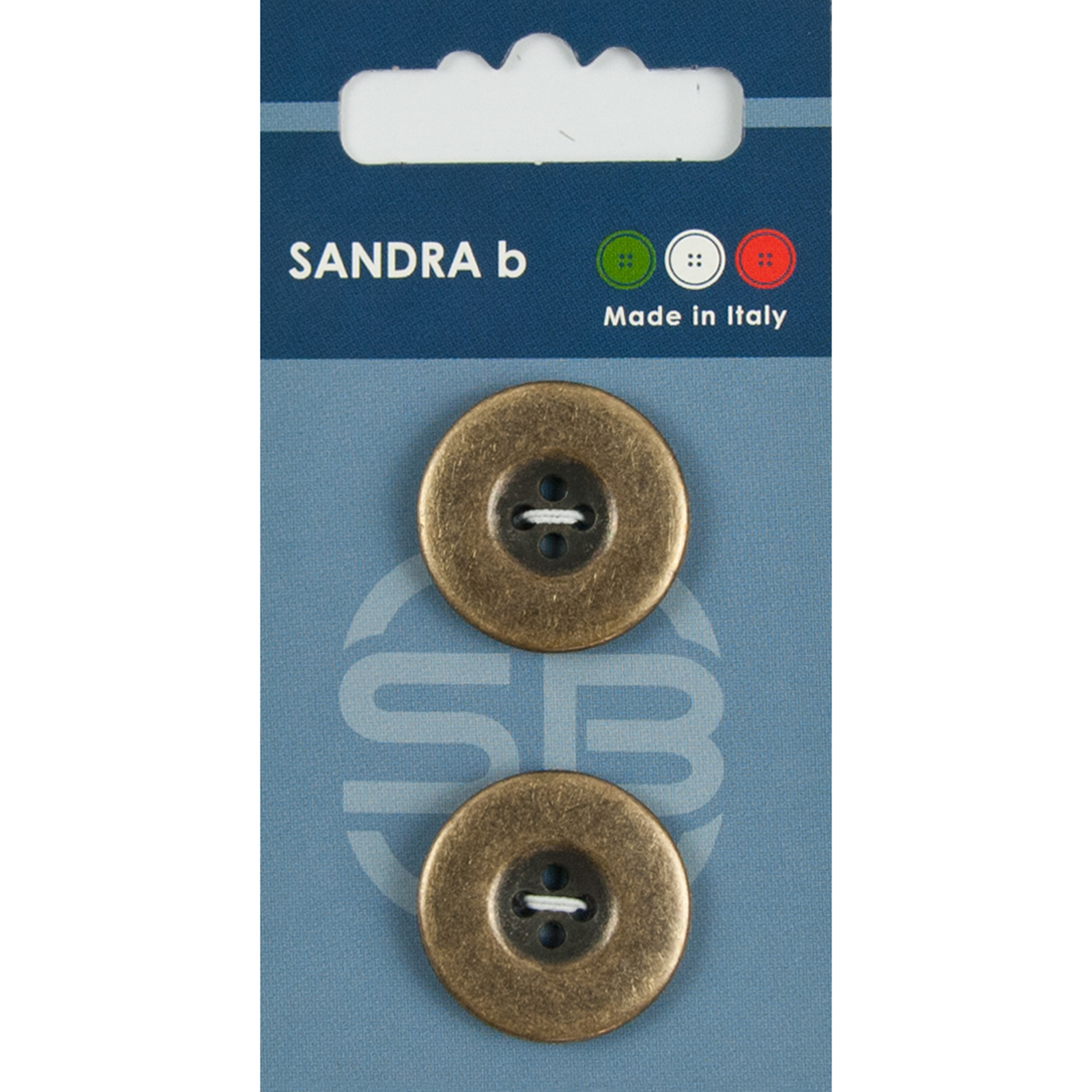 Sandra Ab 007.CARD214 Metalen knopen 2 gaats 23 mm - Kaart