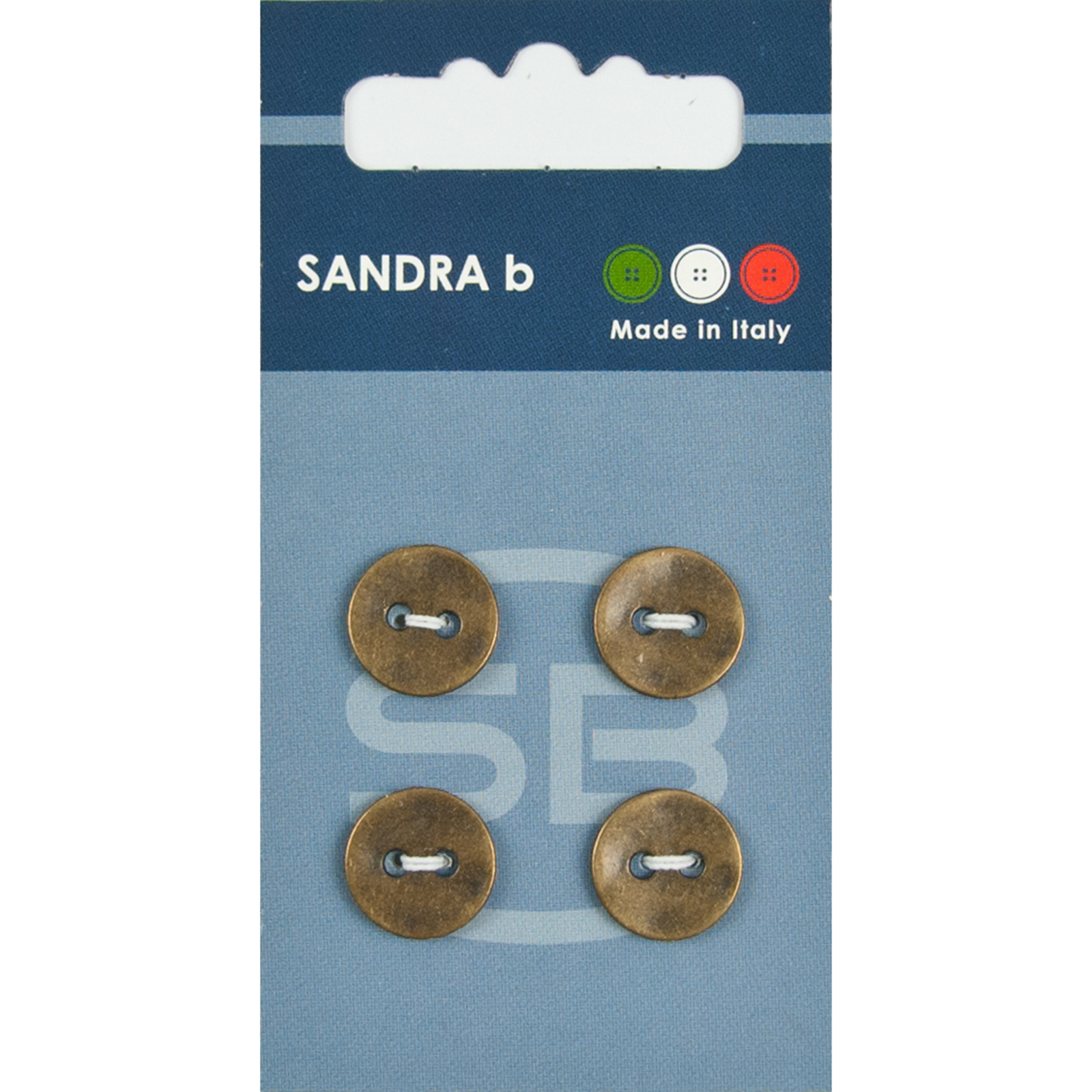 Sandra Ab 007.CARD215 Metalen knopen 2 gaats 13 mm - Kaart