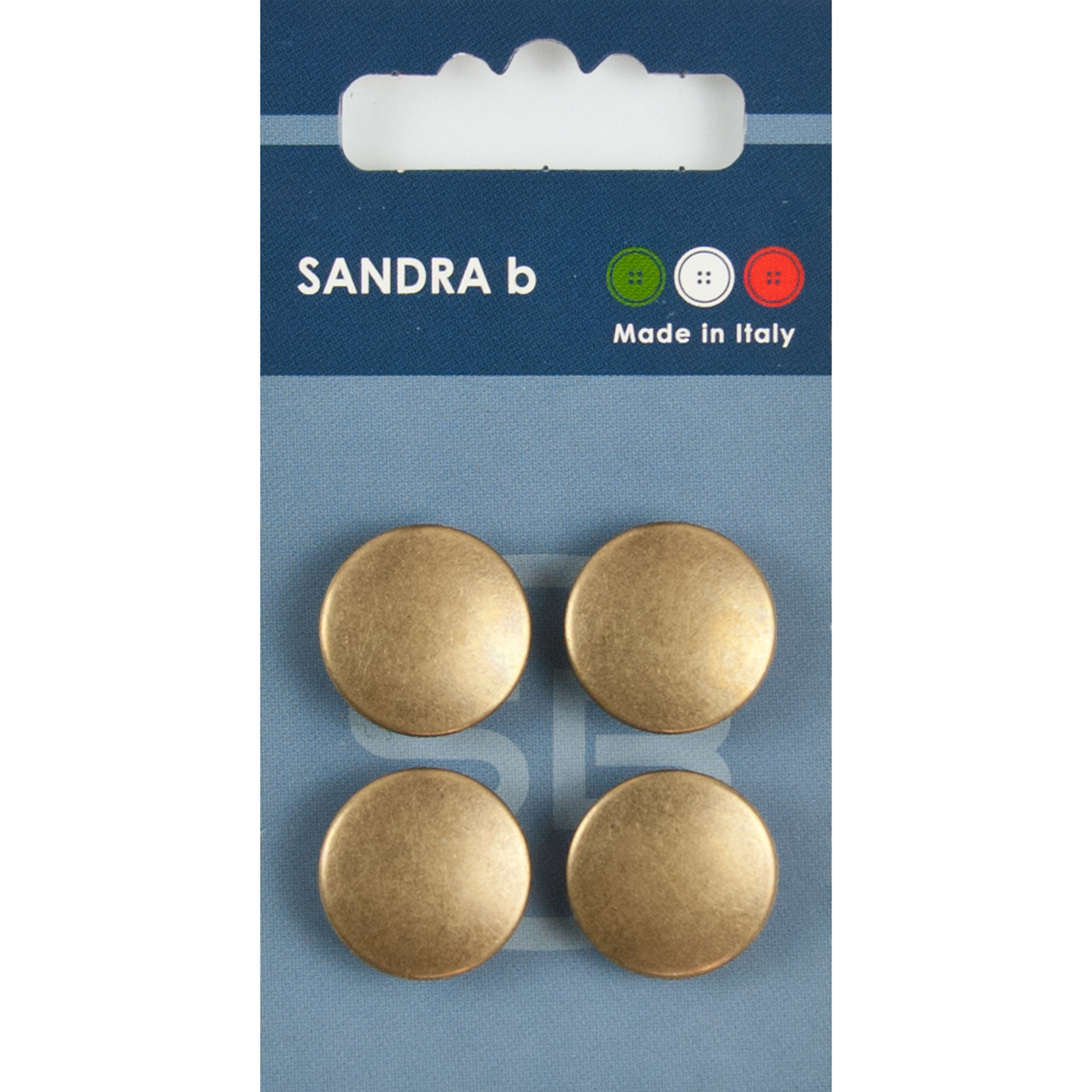 Sandra Ab 007.CARD219 Metalen knopen achtersteek 18 mm - Kaart