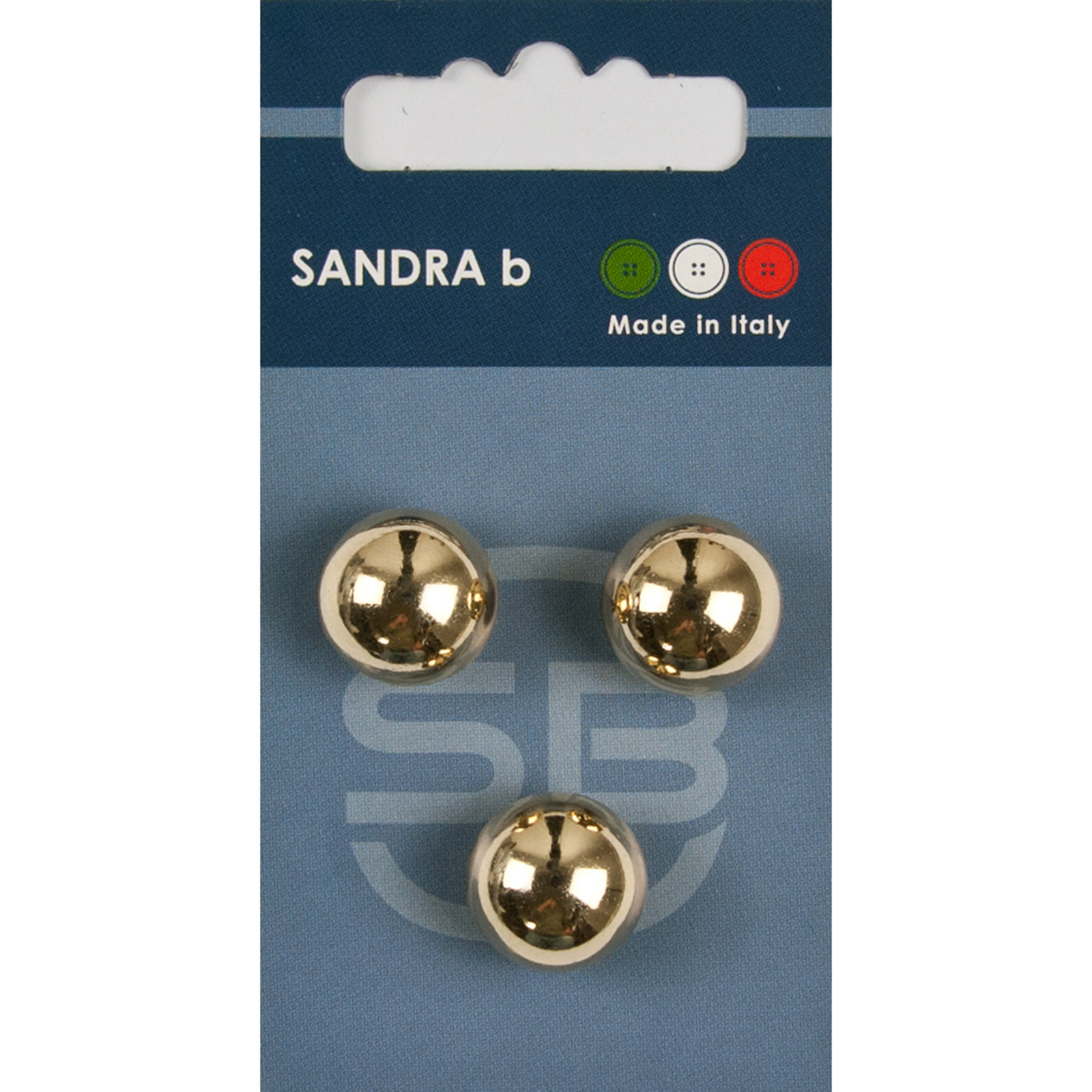 Sandra Ab 007.CARD225 Metalen knopen achtersteek 15 mm - Kaart