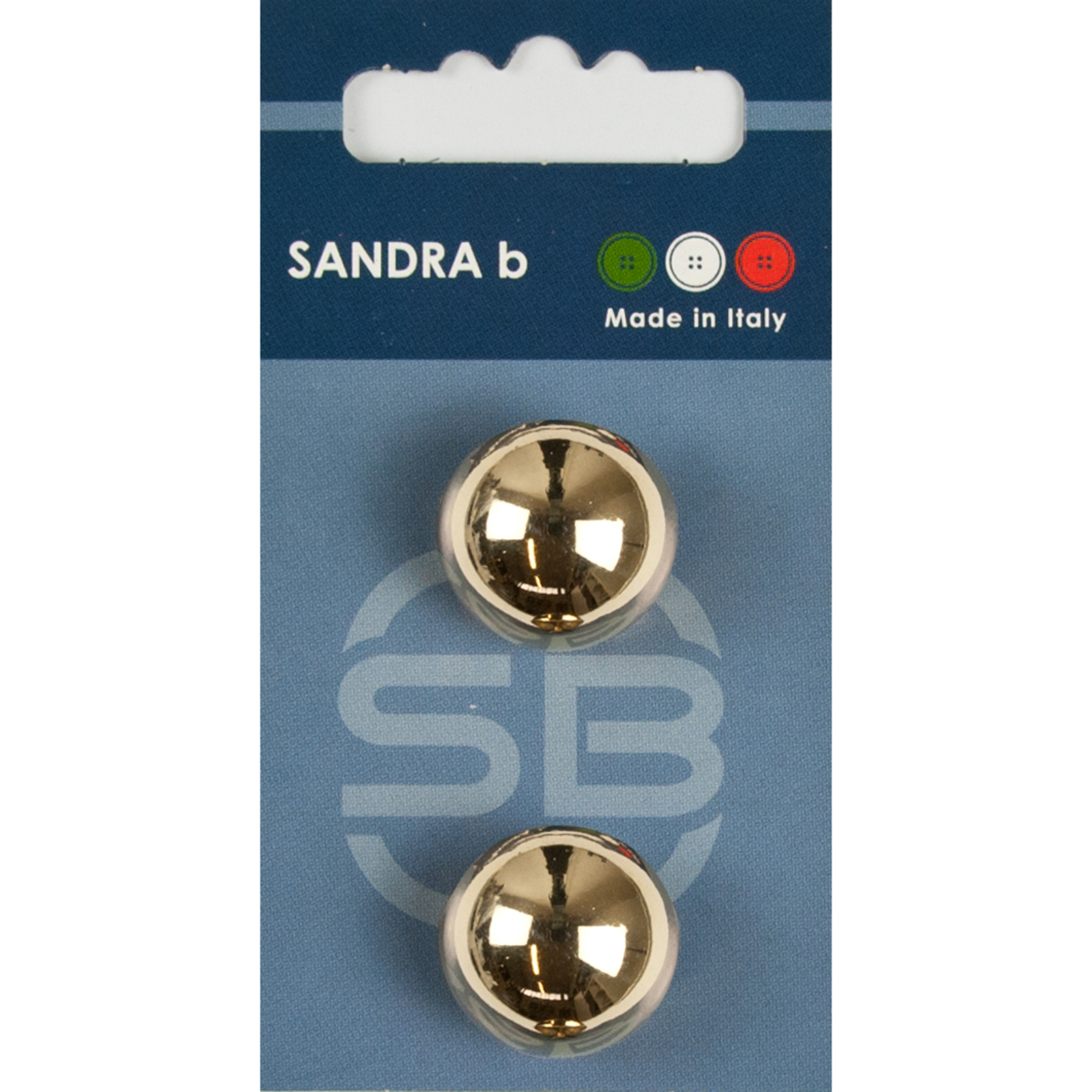 Sandra Ab 007.CARD226 Metalen knopen achtersteek 20 mm - Kaart