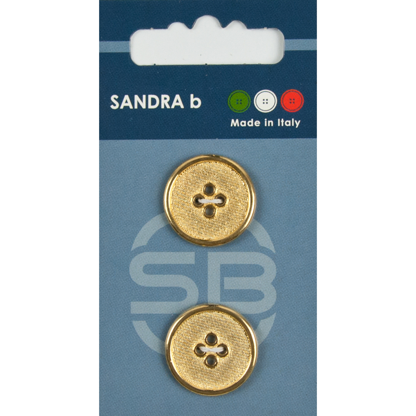 Sandra Ab 007.CARD230 Metalen knopen 4 gaats 15 mm - Kaart