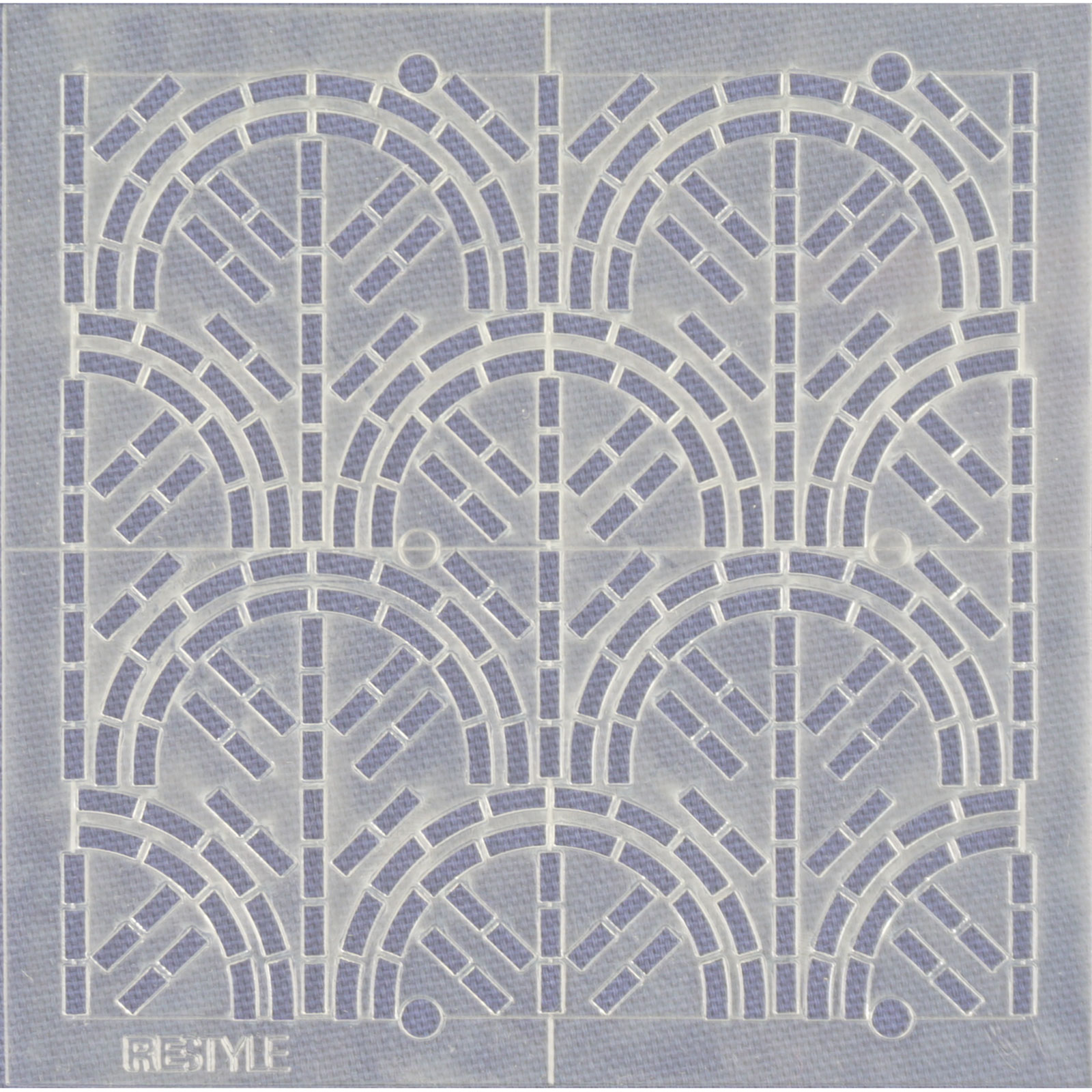 ReStyle Sashiko sjabloon seigaiha (golven) patroon maat 10 x 10 cm - Kaart