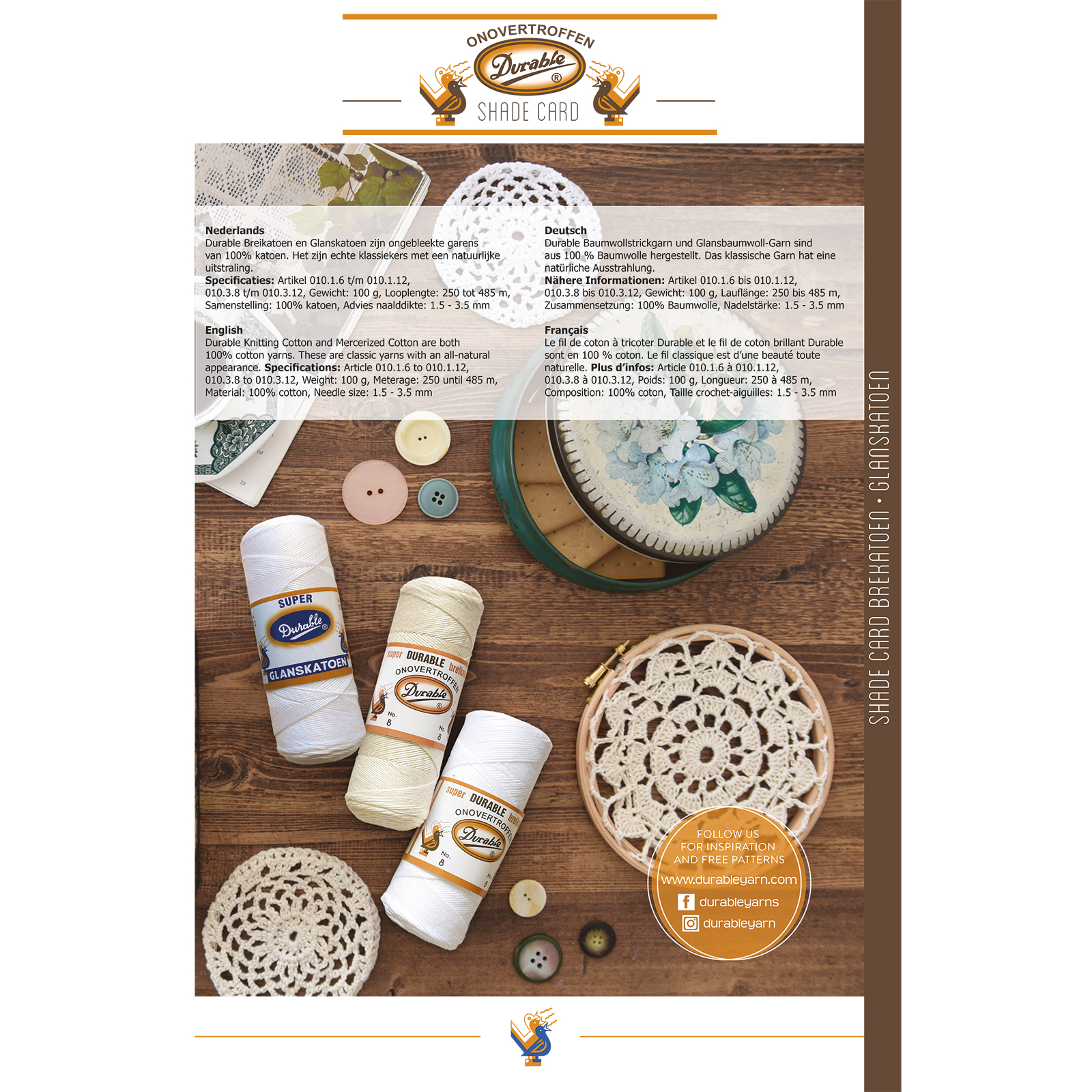 Staalkaart Durable Breikatoen en Glanskatoen - STUK