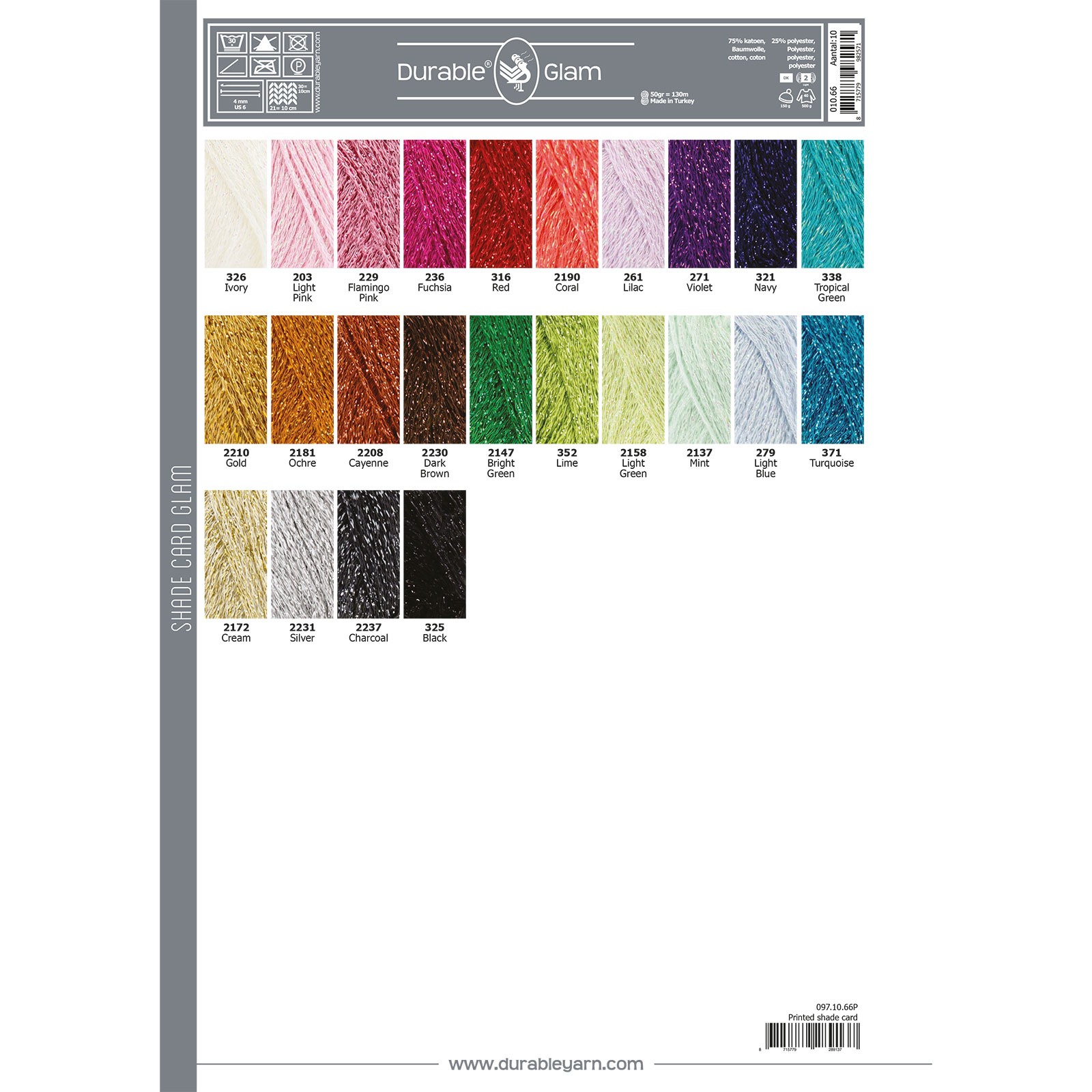 Staalkaart Durable Glam 010.66 - STUK