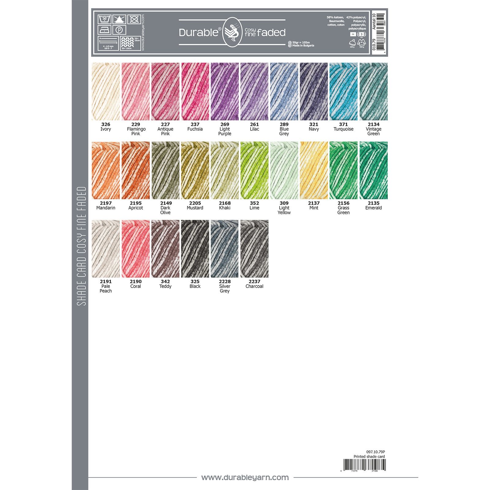 Staalkaart Durable Cosy Fine Faded 010.79 - STUK