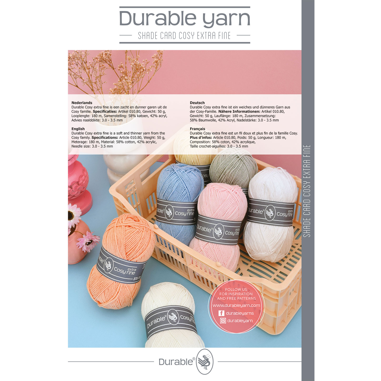 Staalkaart Durable Cosy Extra Fine 010.80 - STUK