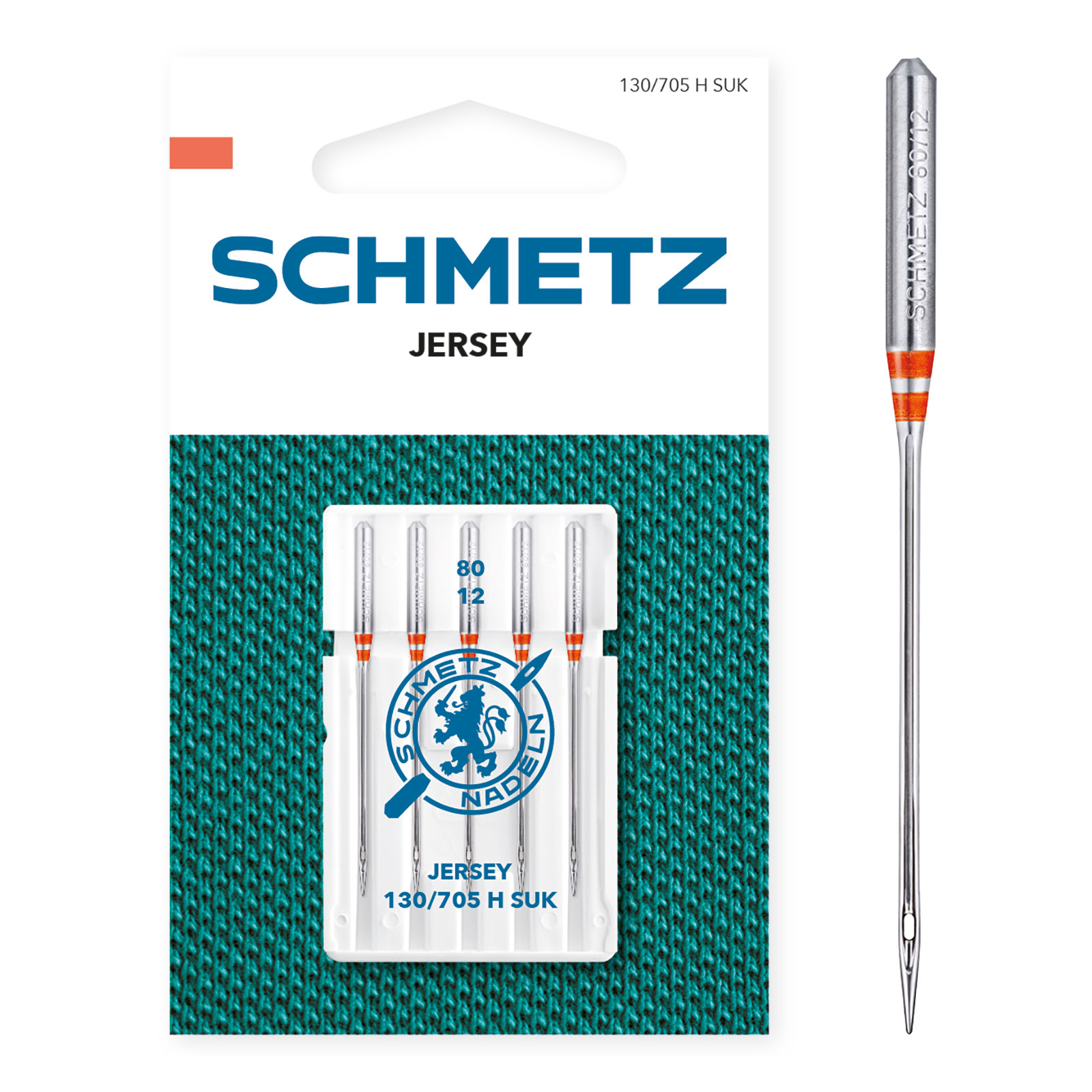Schmetz Jersey naalden dikte 80 - 1 x 5 naalden op kaart - Kaart