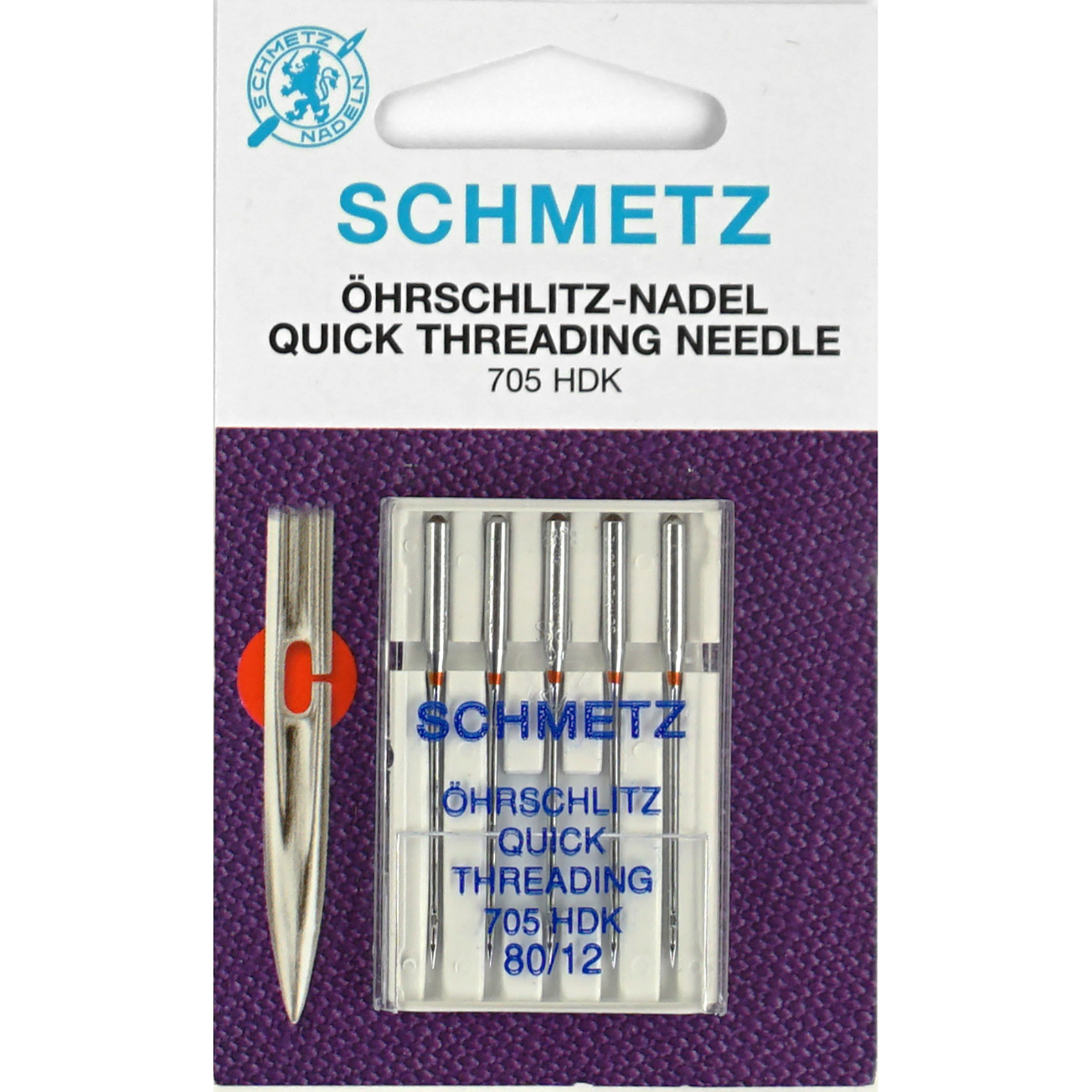 Schmetz Handicap naalden dikte 80 - 1 x 5 naalden op kaart - Kaart