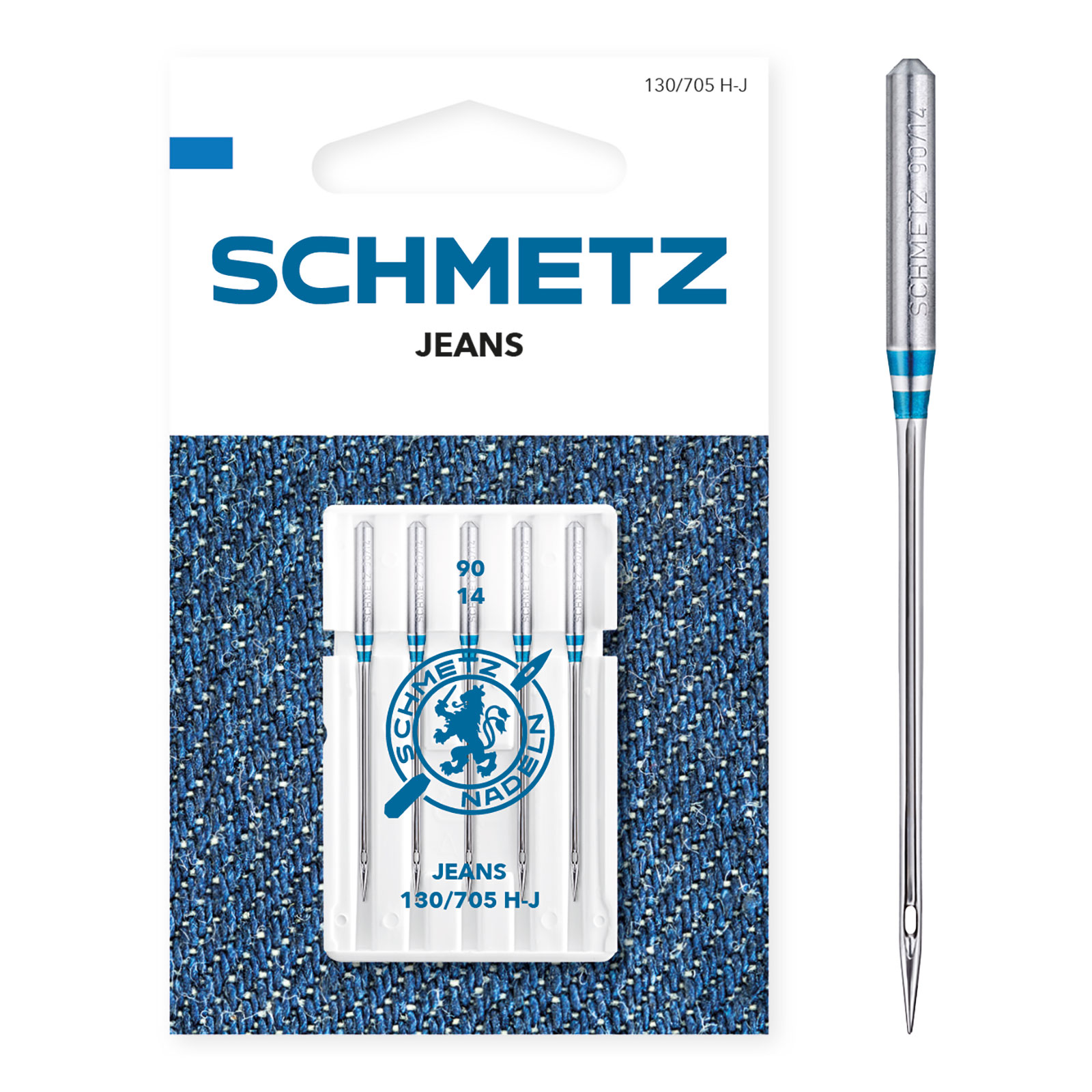 Schmetz Jeans naalden dikte 90 - 1 x 5 naalden op kaart - Kaart