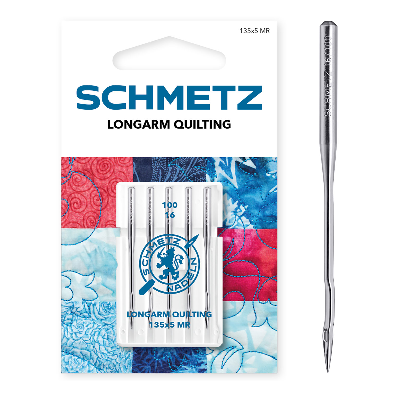 Schmetz 135x5 MR Longarm Quilting Nr. 100 - 1 x 5 naalden op kaart - Kaart