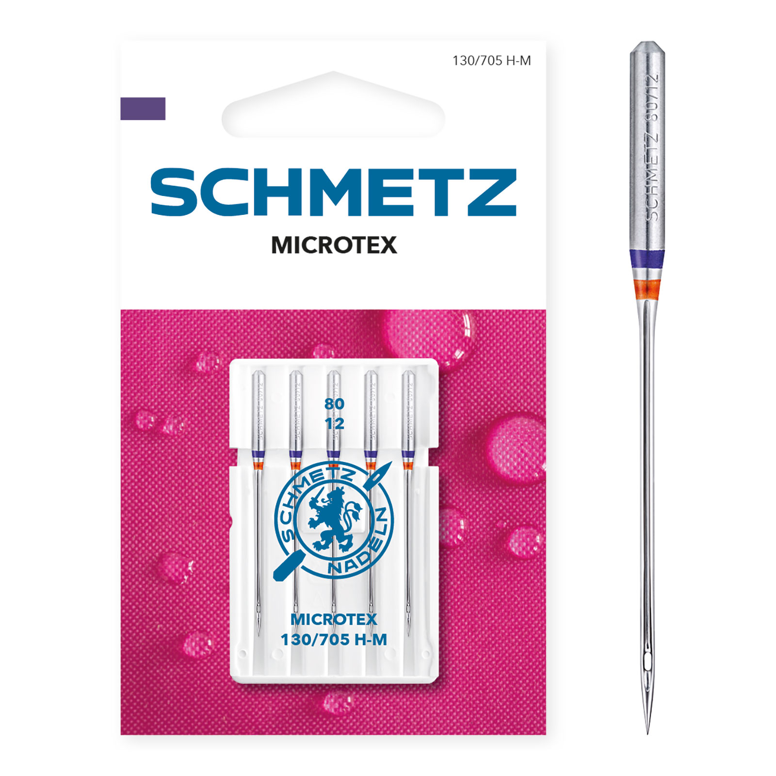 Schmetz Microtex naalden dikte 80 - 1 x 5 naalden op kaart - Kaart