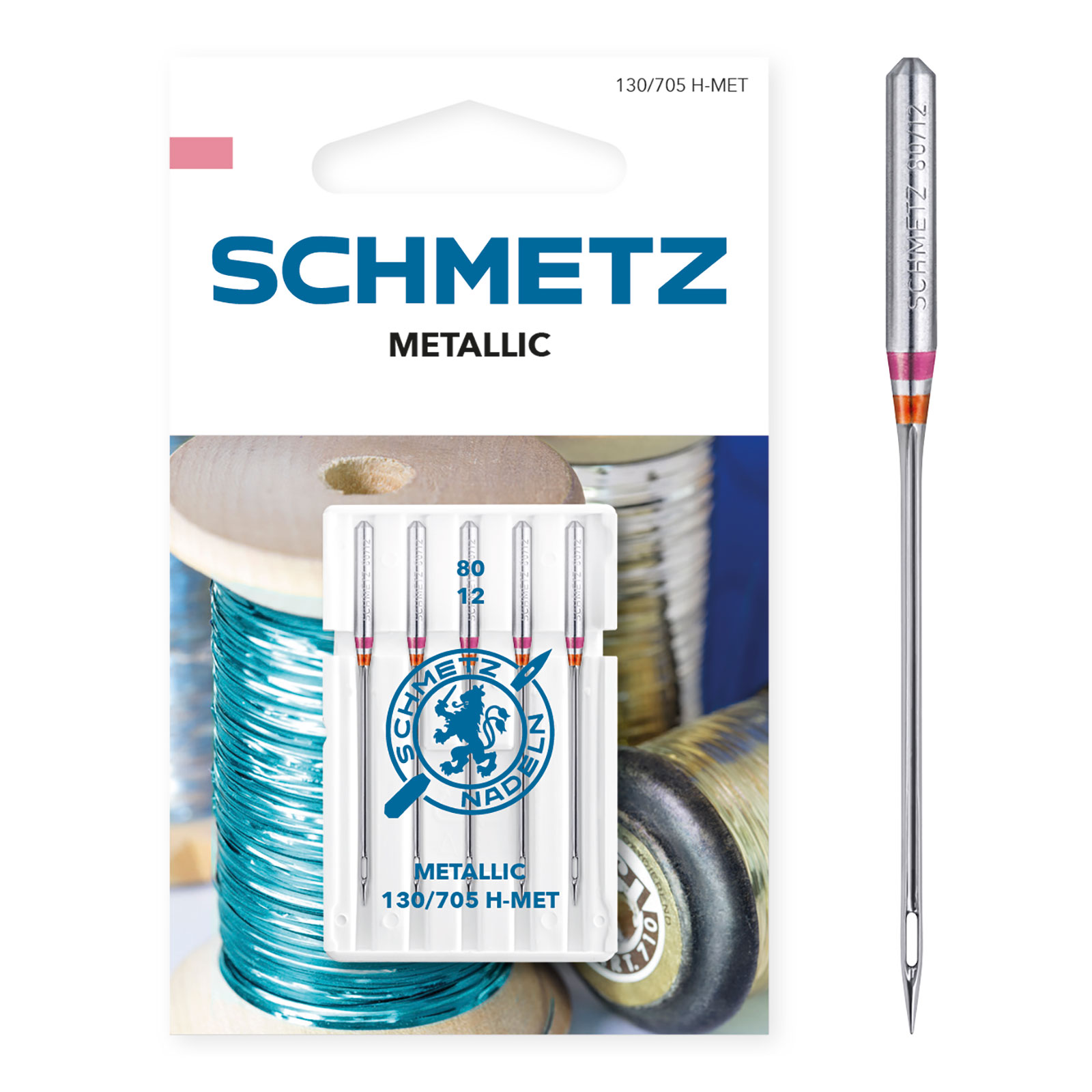 Schmetz Metallic naalden dikte 80 = 1 x 5 naalden op kaart - Kaart