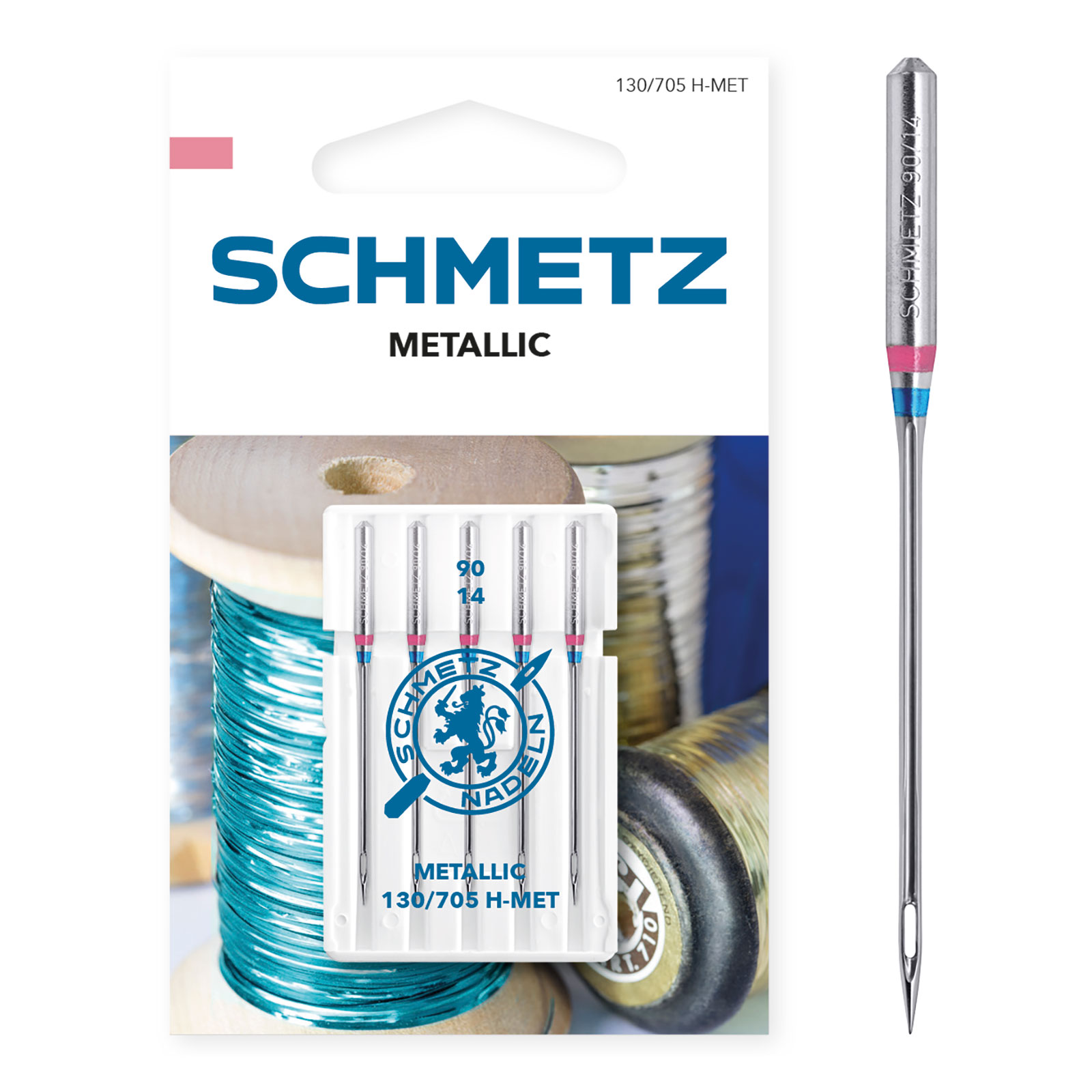 Schmetz Metallic naalden dikte 90  - 1 x 5 naalden op kaart - Kaart