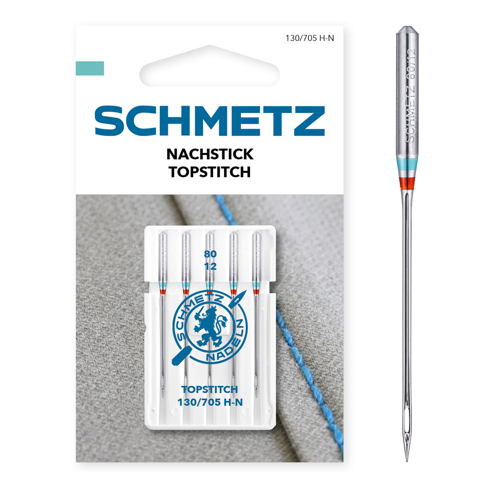 Schmetz Topstitch naalden dikte 80 - 1 x 5 naalden op kaart - Kaart