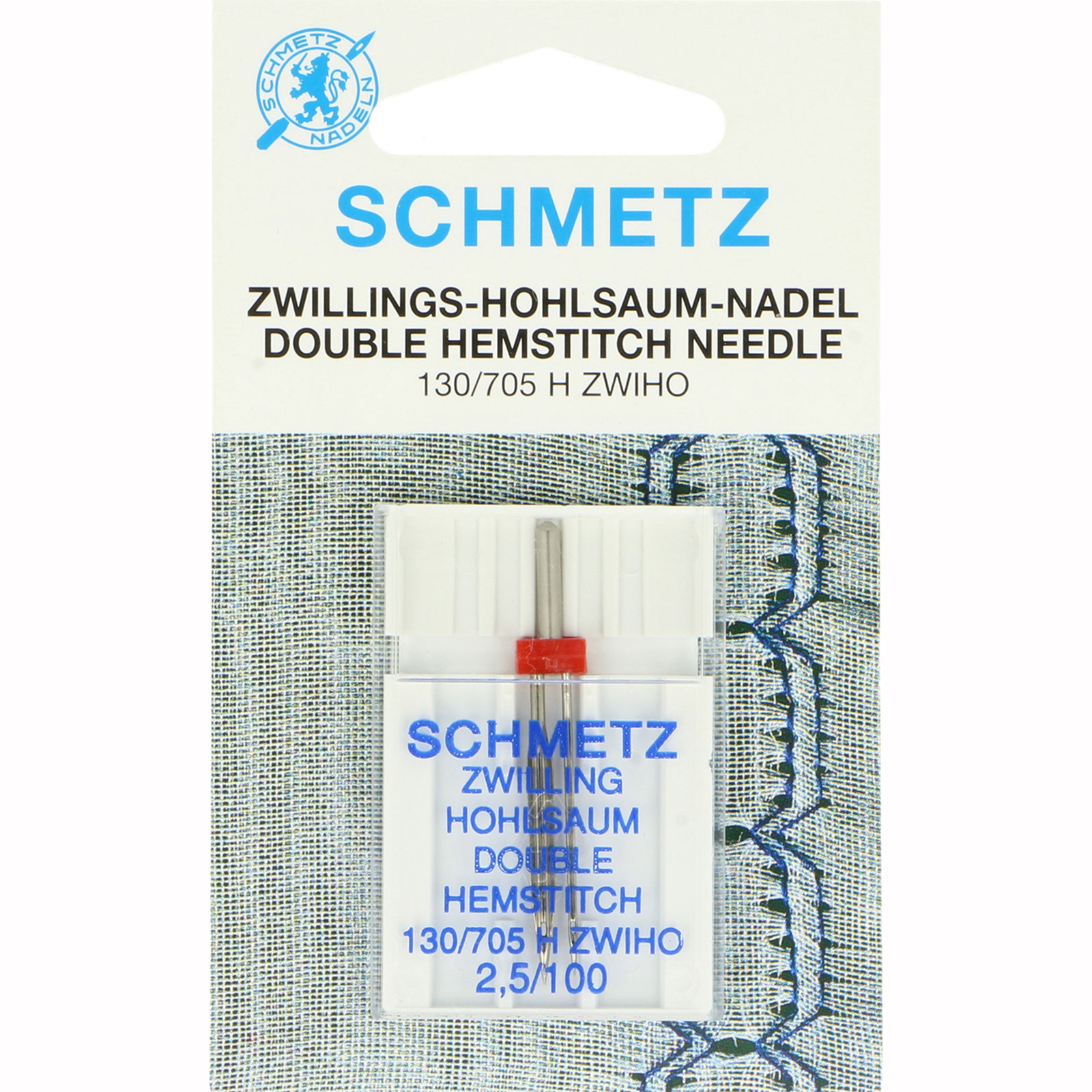 Schmetz Tweelingnaald Ajourwerk dikte 100 - 1 naald op kaart - Kaart