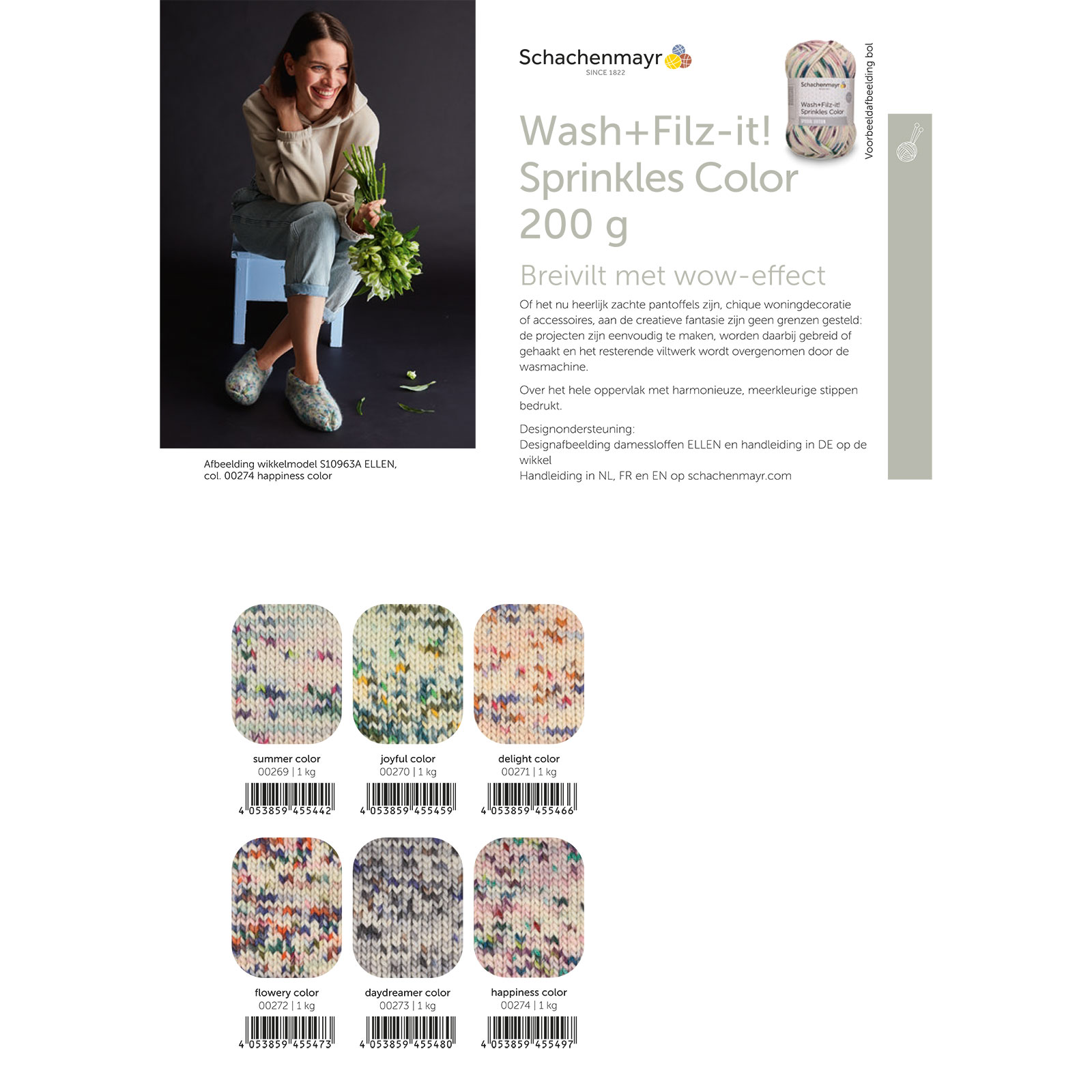 Schachenmayr 9812946-09998 Assortiment Wash+Filz-it! Sprinkles Color 200 gram - 200 meter - 6 kilo assortiment - Assortiment