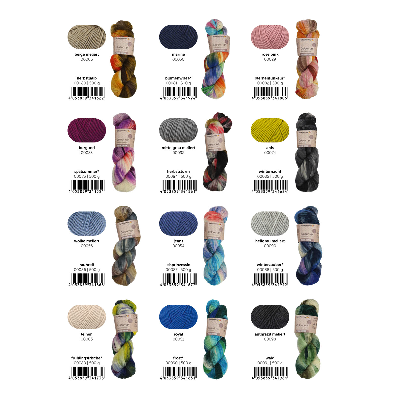 Schachenmayr 989189909999 Assortiment Colour Up 100g-400m - Assortiment