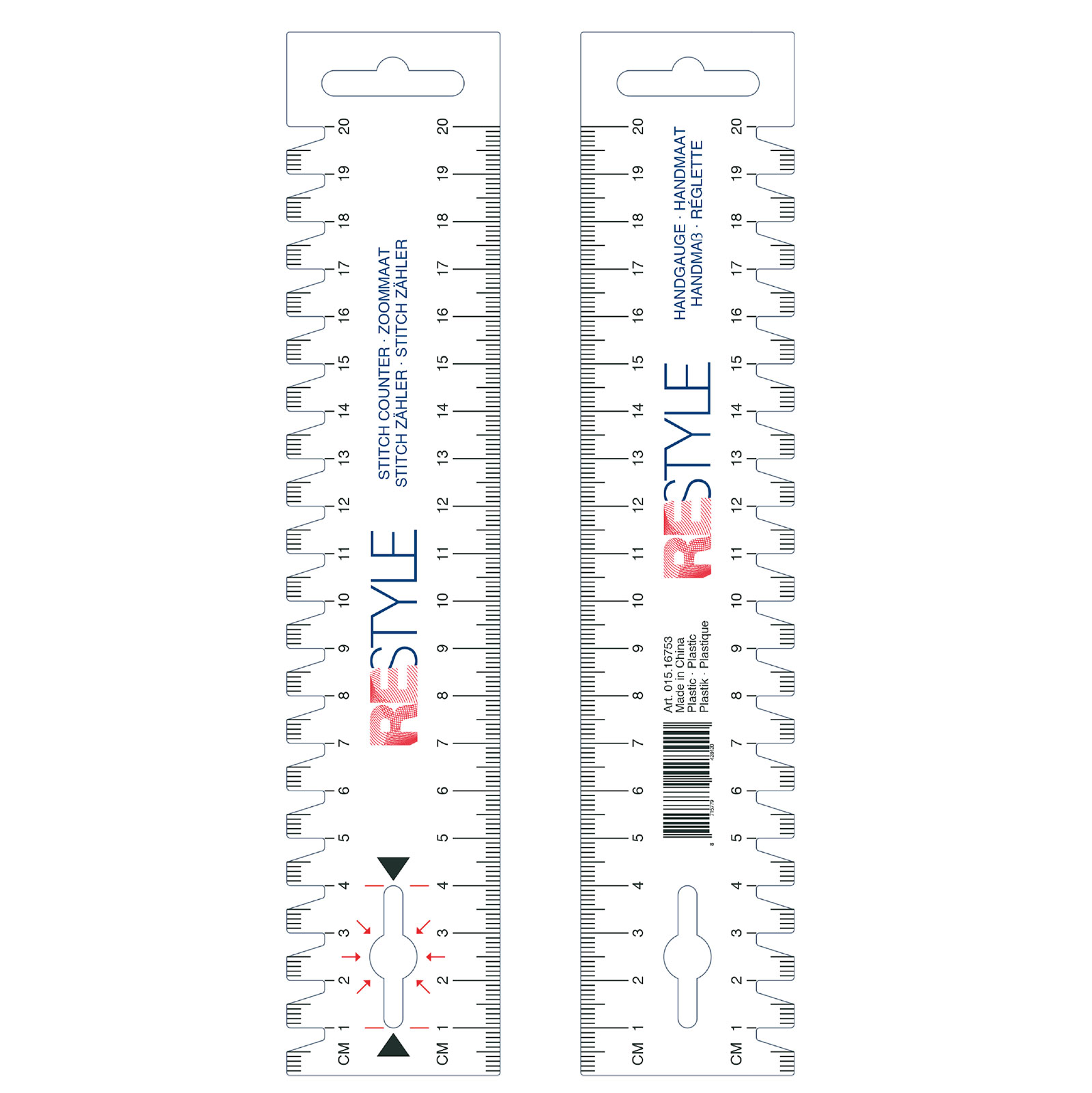 Hand en Zoommaat met centimeter indeling 20cm - STUK