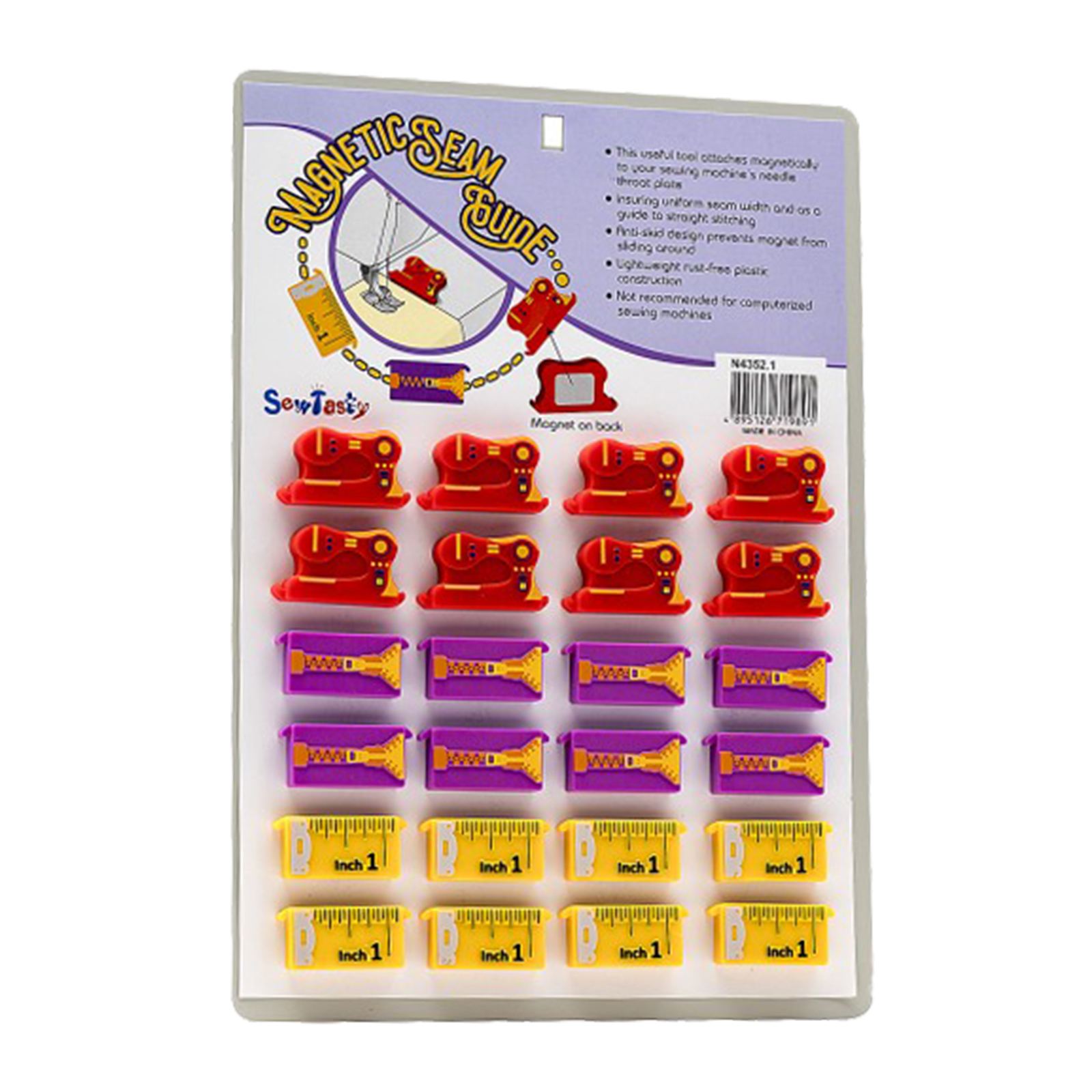 Sew Tasty N4352.1 Magnetic Seam guide, 24 stuks - Display