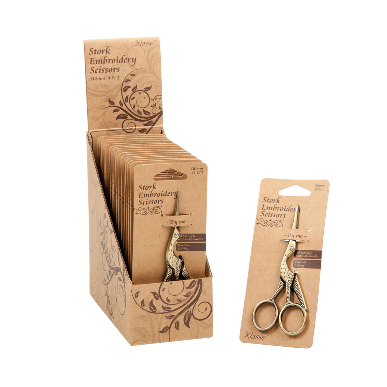 Merkloos B5511 Display ooievaar borduurscharen, 18 stuks - Display