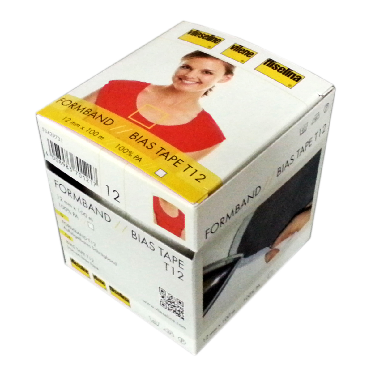 Vlieseline Vormband schuingeweven versteviging 12mm wit - Meter