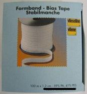 Vlieseline Vormband schuingeweven versteviging 12mm zwart - Meter