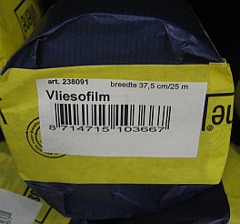 Vlieseline Vliesofilm borduurvlies zelfklevend en scheurbaar 37 cm - Meter