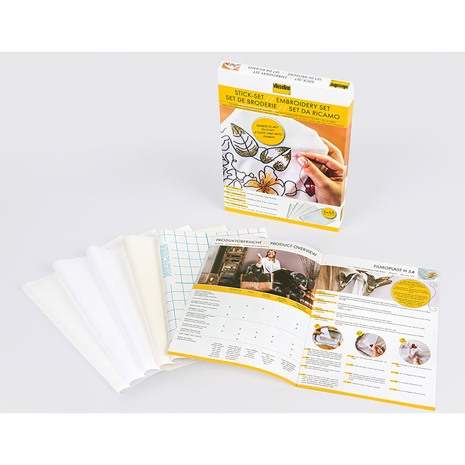 Vlieseline 238101 Borduurset met 5 verschillende borduurvliezen formaat A3 - SET