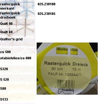 Vlieseline Rasterquick Driehoek patchworkvlieseline 90cm strijkbaar - Meter