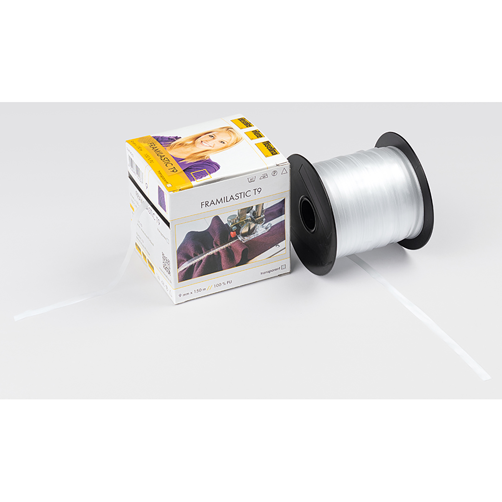 Vlieseline Framilastic band met hoog permanent elasticiteit 9mm transparant - ROL